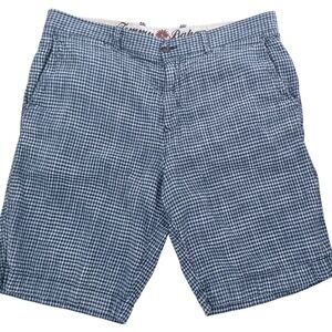 Men’s Tommy Bahama Blue Zipper Plaid Shorts prft For Summer Size 36 silk & linen